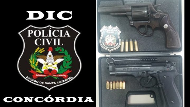 Polícia Civil de Concórdia prende duas pessoas por roubo e apreende armas e munições