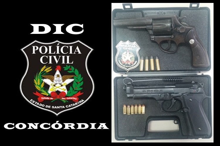 Polícia Civil de Concórdia prende duas pessoas por roubo e apreende armas e munições