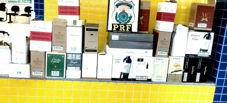 PRF apreende mais de 180 litros de bebidas da Argentina