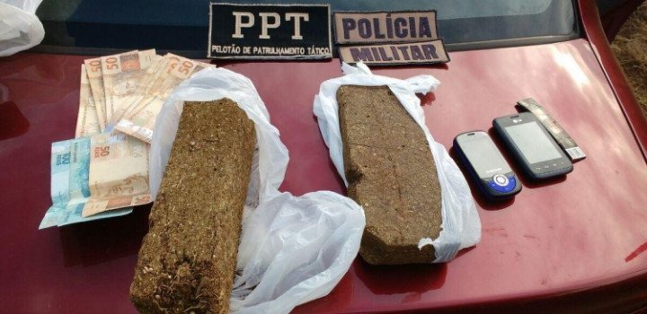 PM apreende 1,3 kg de maconha após denúncia em Xaxim