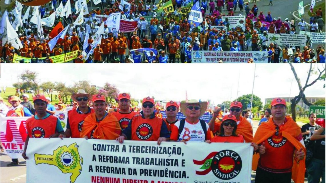 Santa Catarina na Marcha a Brasília: Cem mil “invadem” a Capital Federal para protestar contra as reformas