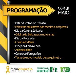 Lançado o Movimento “Maio Amarelo – Chapecó 2017”