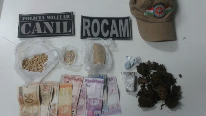 ROCAM apreende grande quantidade de drogas no bairro Santa Luzia