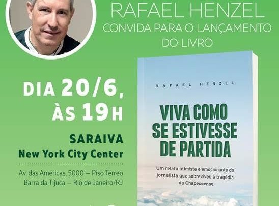 Rafael Henzel único jornalista sobrevivente do voo 2933 da LaMia lança livro em SP