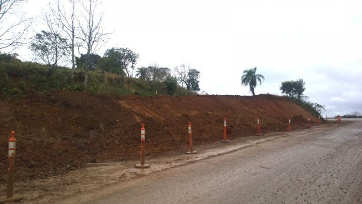 Restauração em ritmo acelerado na RS 480 na serra do Goio-ên