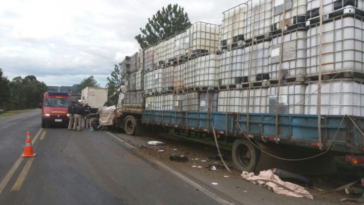 Colisão violenta envolvendo caminhão de Concórdia deixa uma vítima fatal no PR