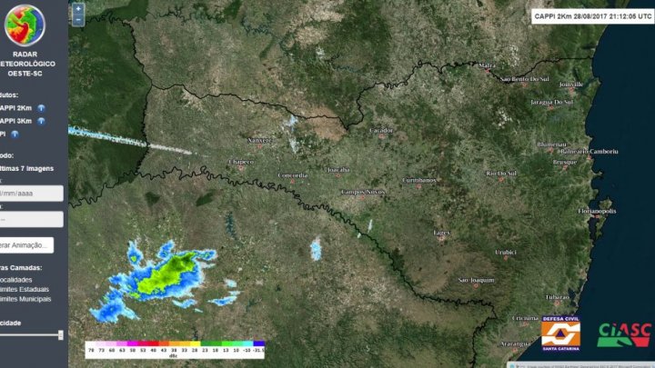 Novo radar de Chapecó já está funcionando – Veja imagens em tempo real Clima no Oeste SC