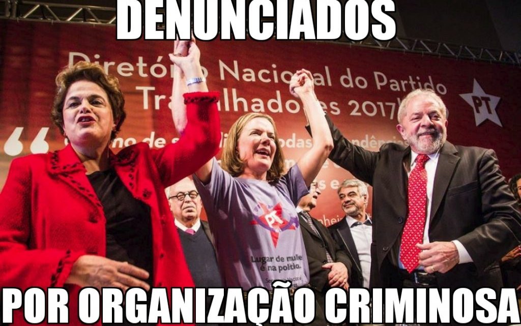 LULA, DILMA, GLEISI, PALOCCI, EDINHO, MANTEGA, PAULO BERNARDO E VACCARI SÃO DENUNCIADOS POR ORGANIZAÇÃO CRIMINOSA