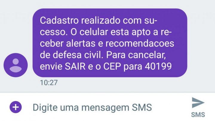 SAIBA COMO CADASTRAR SEU CELULAR PARA RECEBER OS ALERTAS DA DEFESA CIVIL