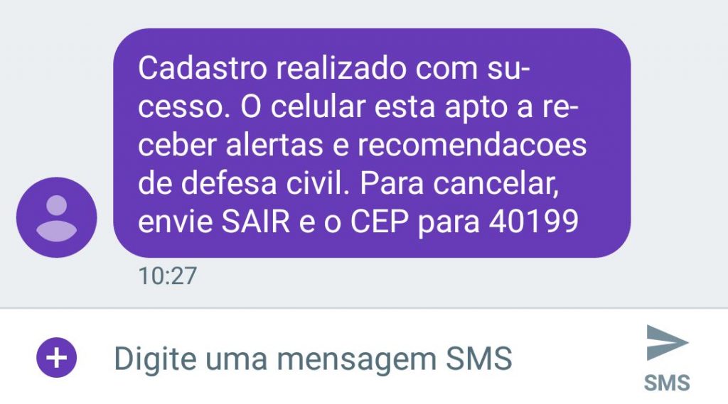 SAIBA COMO CADASTRAR SEU CELULAR PARA RECEBER OS ALERTAS DA DEFESA CIVIL