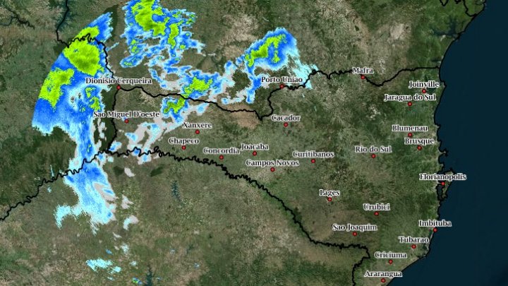 EPAGRI/CIRAM ALERTA PARA RISCO DE TEMPORAL PARA A SEXTA-FEIRA (27)