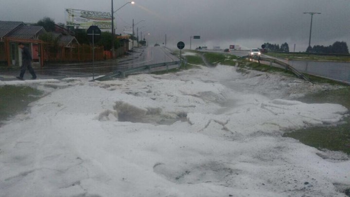 Vídeo e imagens impressionantes – Chuva de granizo atinge Lages