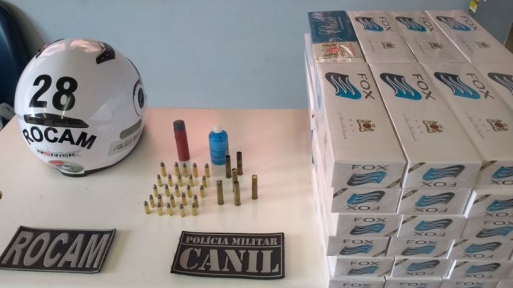 ROCAM apreende munições e contrabando de cigarros na vila Pulga