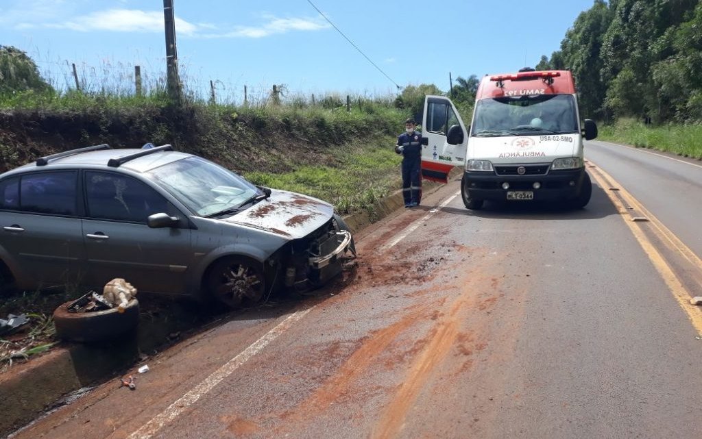 VEÍCULO MEGANE SAI DA PISTA SENTIDO GUATAMBU