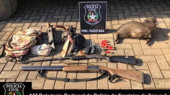 Polícia Civil prende dois homens por caça irregular em Passos Maia