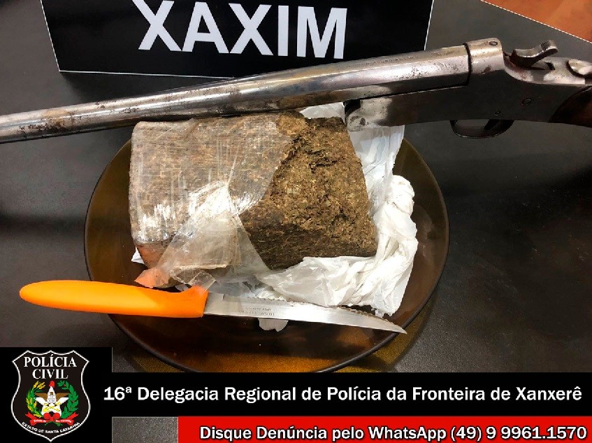 Polícia Civil de Xaxim prende homem por de tráfico de drogas e porte ilegal de arma de fogo