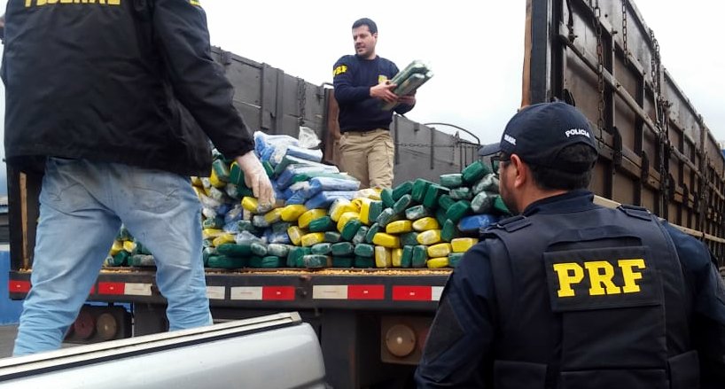 Ação conjunta PRF e PF apreende mais de 800 quilos de maconha escondida sob carga de milho no planalto catarinense – Vídeos