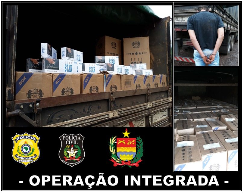 Operação Integrada entre Polícias Federal, Civil e Militar resulta em grande apreensão de cigarros contrabandeados