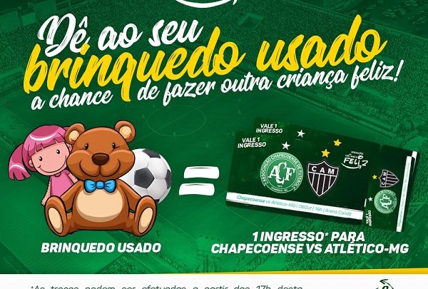 Brinquedos podem ser trocados por ingressos para o jogo contra o Atlético Mineiro