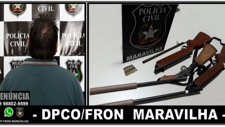 Polícia Civil de Maravilha prende homem por posse irregular e adulteração de armas de fogo