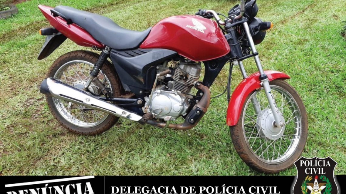 Ação conjunta da Polícia Civil de Palmitos/SC e Iraí/RS leva a recuperação de motocicleta furtada