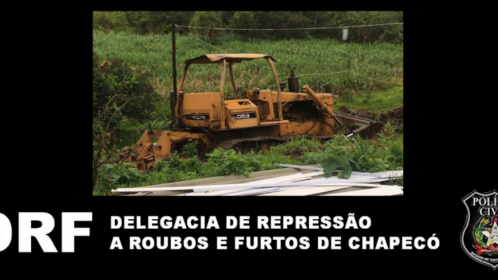 Polícia Civil de Chapecó recupera trator avaliado em mais de R$ 120 mil