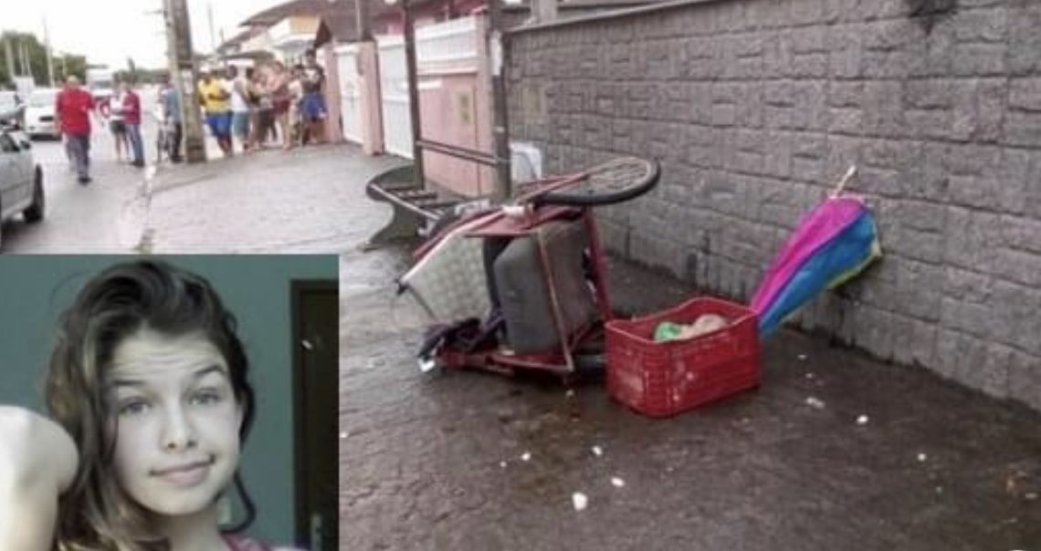 Menina de 14 anos morre atropelada, enquanto guiava o pai em uma cadeira de rodas em Santa Catarina