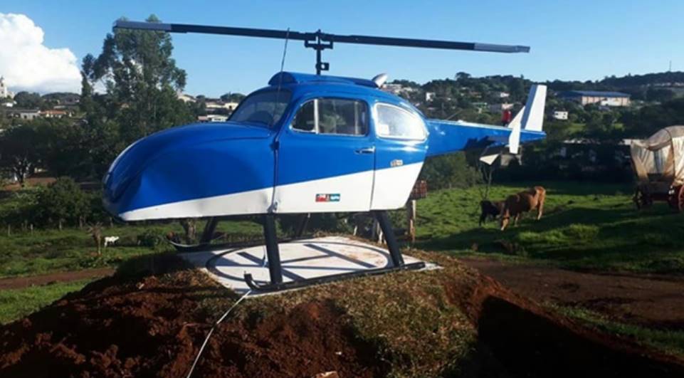 Agricultor transforma Fusca em “Heli-Fusca”