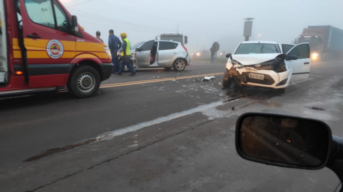 Colisão entre veículos é registrada nessa manhã em Nova Erechim