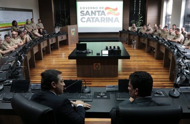 Ministro Sergio Moro conhece trabalho e estruturas da Segurança Pública em Santa Catarina