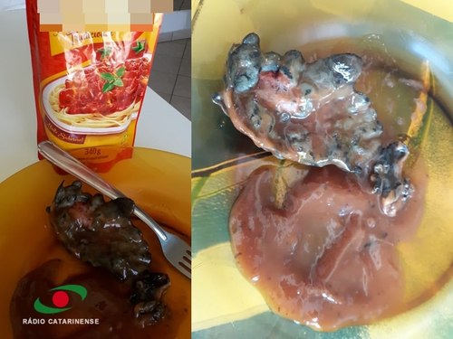 Moradora do Oeste registra “corpo estranho” em embalagem de molho de tomate
