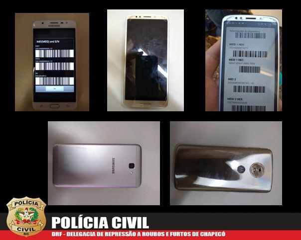 Polícia Civil apreende 10 aparelhos celulares que foram roubados/furtados em Chapecó