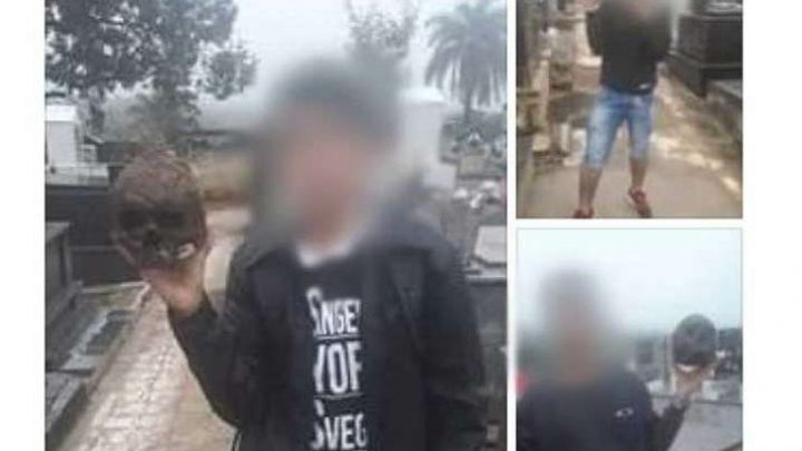 Jovens são presos após violarem túmulo para tirar selfies com crânio