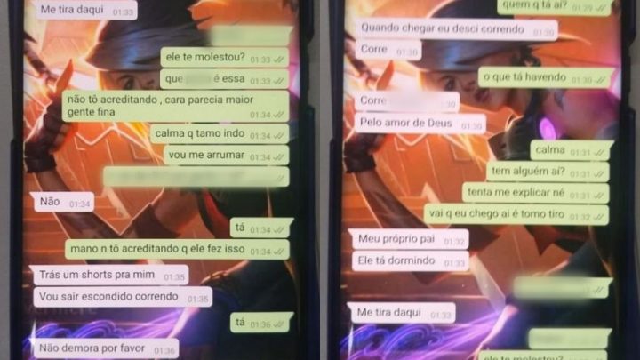 Estudante que denunciou o pai por abuso sexual pediu socorro pelo WhatsApp: ‘Corre, me tira daqui’