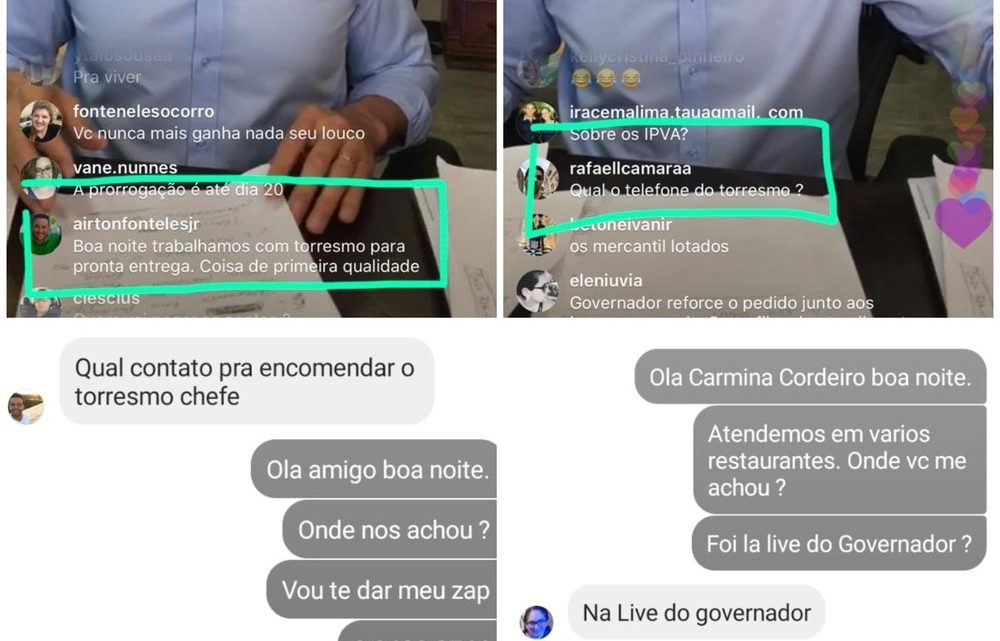 Vendedor anuncia torresmo em live de governador e aumenta suas vendas