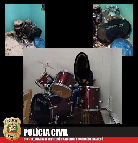 Polícia Civil recupera instrumento musical avaliado em R$ 5.000,00 em Chapecó