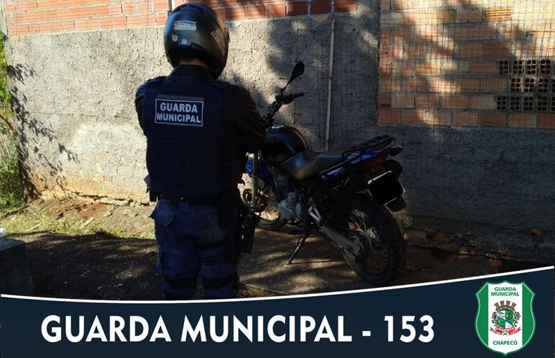 Guarda Municipal recupera motocicleta com registro de furto no Presidente Médici