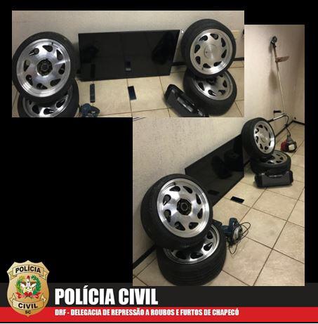Polícia Civil prende em flagrante suspeito de furto e recupera objetos avaliados em mais de R$ 5.000,00 em Chapecó