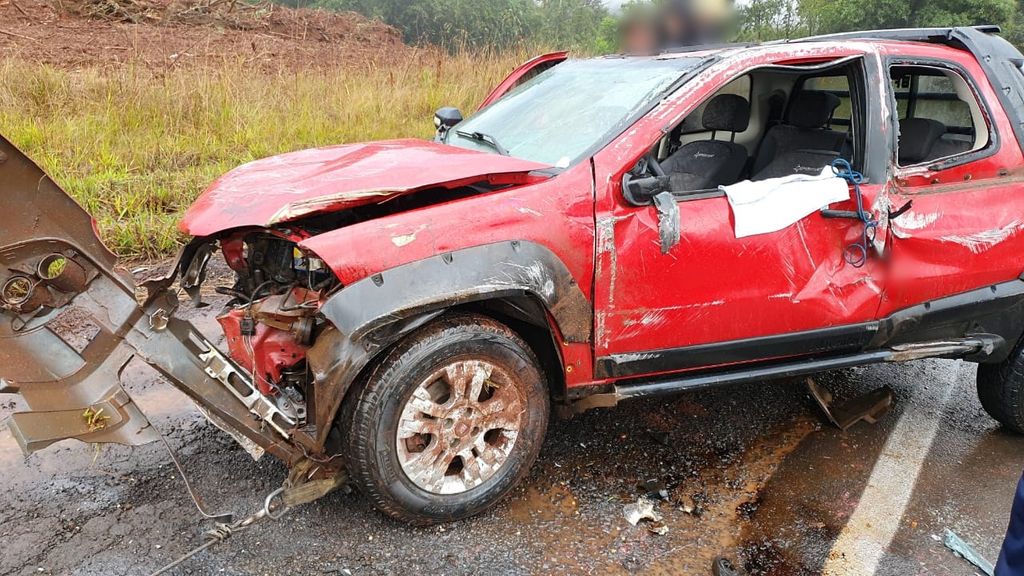 Com diferença de 15 minutos, dois acidentes são registrados quase no mesmo local na BR-282 em Joaçaba