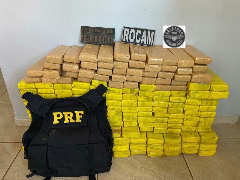 Ação conjunta policial resulta em apreensão de 140kg de maconha em Chapecó