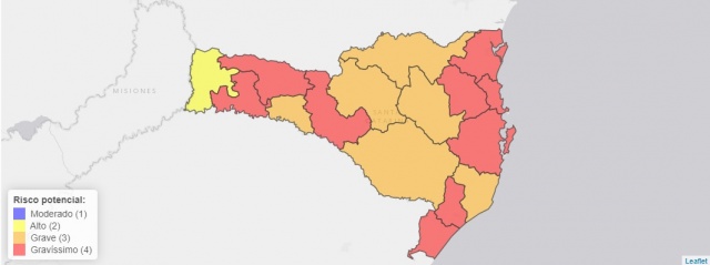 Região Oeste está em risco gravíssimo para coronavírus