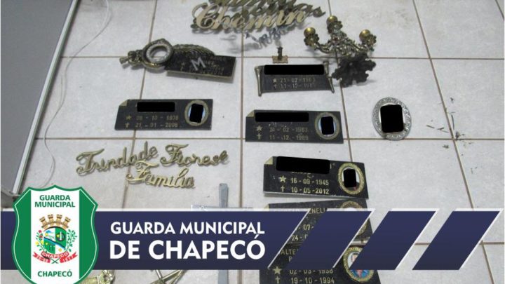 Homem é detido após furtar objetos de cemitério em Chapecó