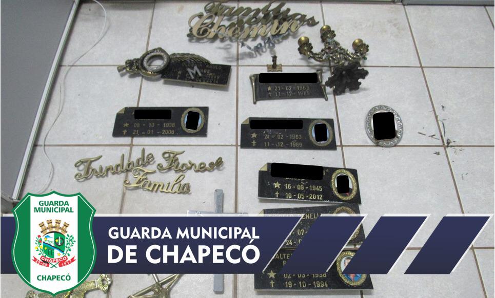 Homem é detido após furtar objetos de cemitério em Chapecó