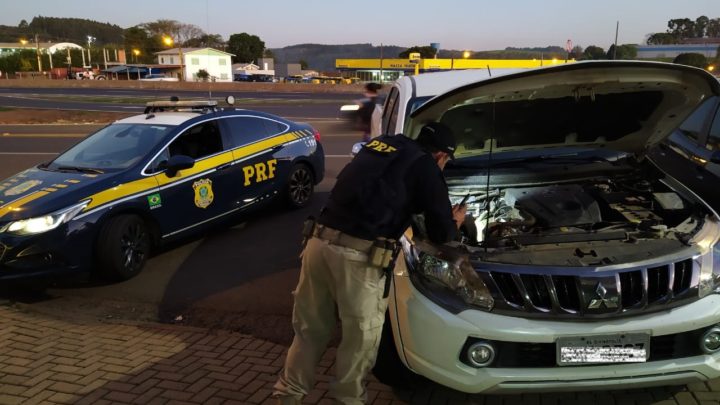 PRF recupera L200 Triton furtada, clonada e com placas falsas em Xanxerê na BR-282