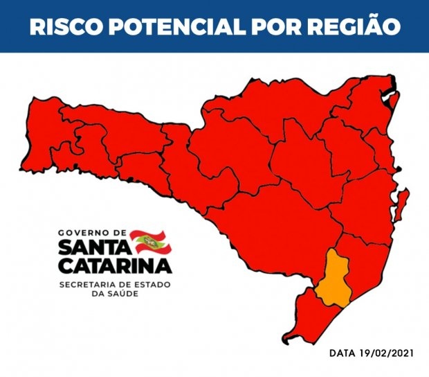 Matriz de Risco atualizada aponta 15 regiões em estado gravíssimo em SC