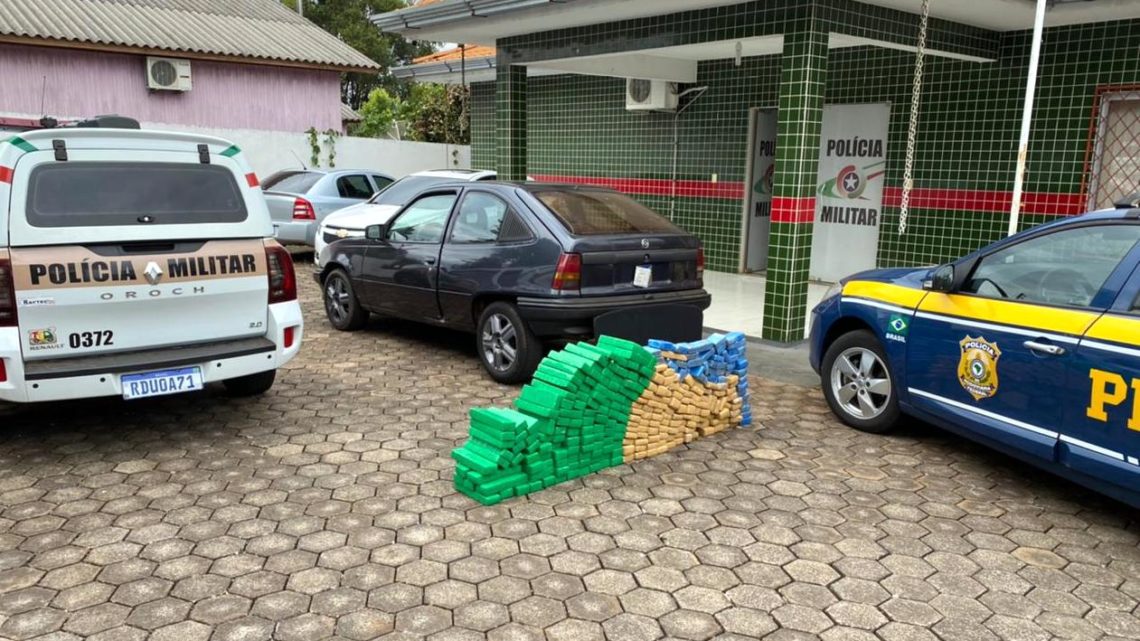 Ação conjunta PRF e PM apreende 167 quilos de maconha em Pinhalzinho