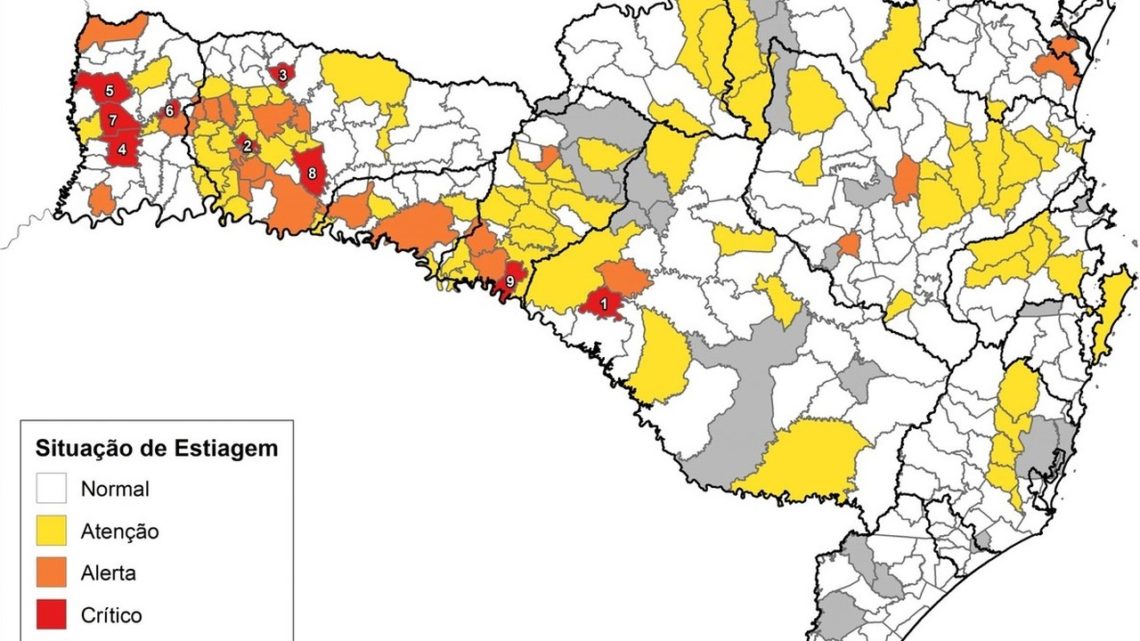 Estiagem agrava e 80 municípios decretam situação de emergência em SC