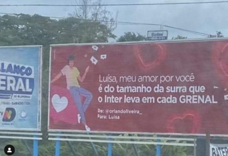 ‘Maior que surra no grenal’: declaração de amor viraliza nas redes em SC