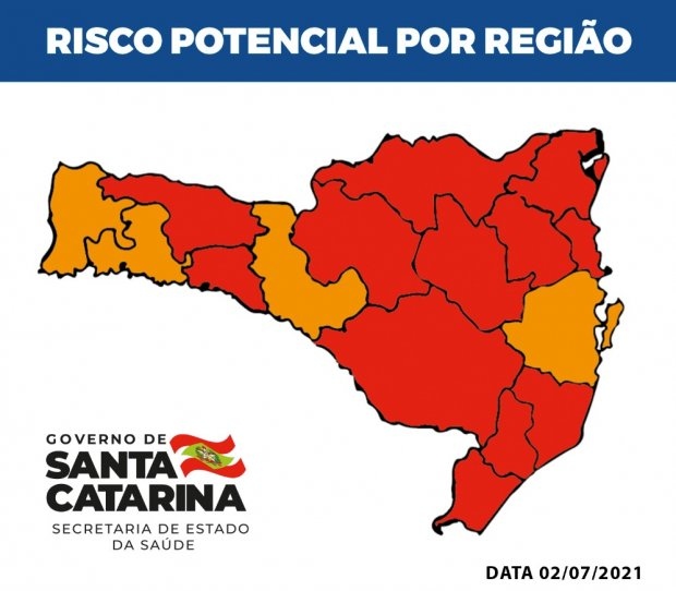 Quatro regiões amenizam a situação de risco em SC