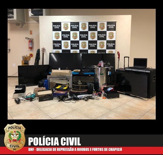 Polícia Civil e Guarda Municipal identificam suspeitos de furtos e recuperam bens avaliados em R$ 180.000 em Chapecó